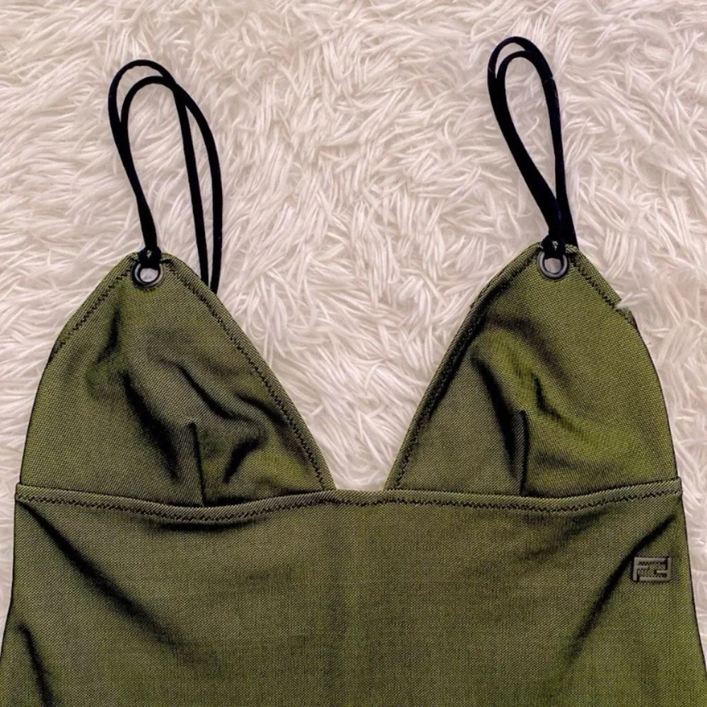 Y2K Fendi lime Green with black micro mesh Mini Dress - Picture 11 of 16